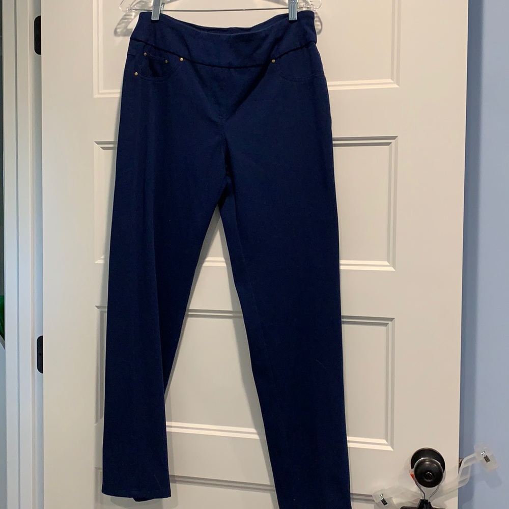 Navy Blue Stretch Pants Nwot - image 1